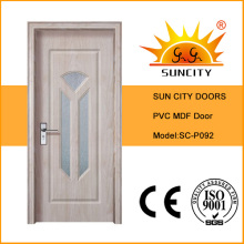 Puerta de baño de PVC de vidrio esmerilado de alta calidad (SC-P091)